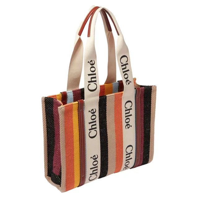 Chloé Woody Medium Tote Bag in beige, photo 2 of 3 from ShopSimon