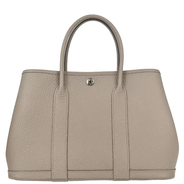 Hermès Gris Asphalt Negonda Garden Party 30 TPM Tote Handbag in Grey Leather from AMORE Vintage Tokyo