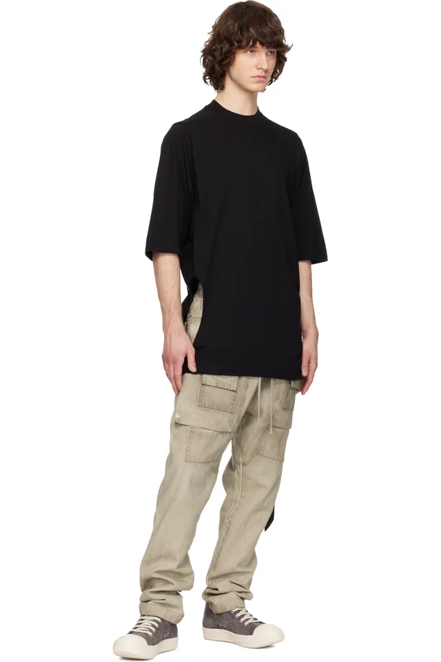 Rick Owens DRKSHDW Beige Temple Creatch Denim Cargo Pants, photo 4 of 4 from SSENSE