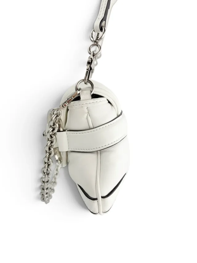 Gucci White Small Horsebit Chain Shoulder Bag in White Lambskin from Season 2 Consign, photo 2 of 9