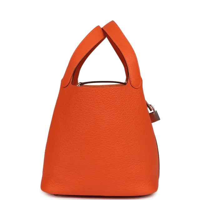 Hermès Picotin Lock 22 Tangerine Clemence Palladium Hardware in Clemence leather from Madison Avenue Couture, photo 3 of 8