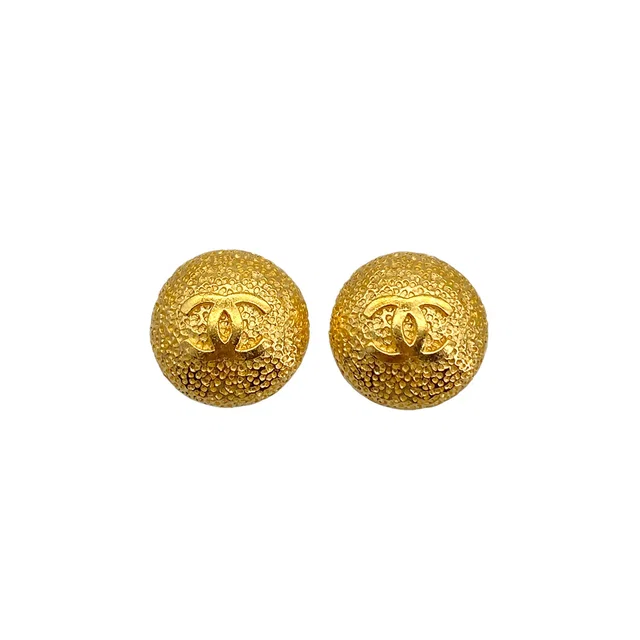 Chanel Vintage Earrings Cocomark Round Accessory 96P from Luxury Promise