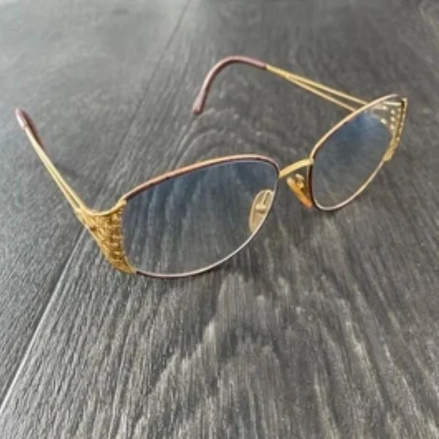 Dior Women's Sunglasses - Gold/Brown in red|brown|gold from Depop, photo 1 of 1