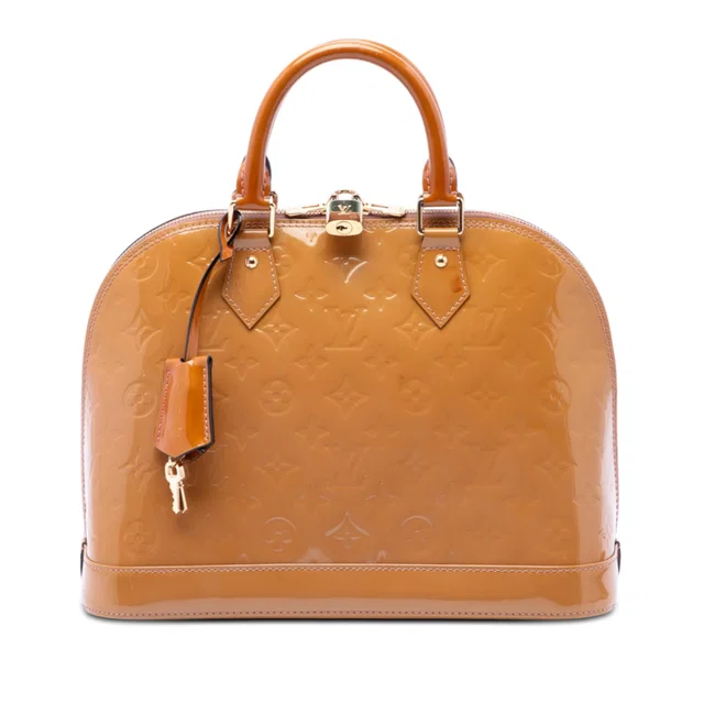 Brown Louis Vuitton Monogram Vernis Alma PM Handbag in Brown Leather from Designer Revival