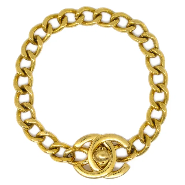 Chanel Turnlock Chain Bracelet Gold 96P in Gold from AMORE Vintage Tokyo