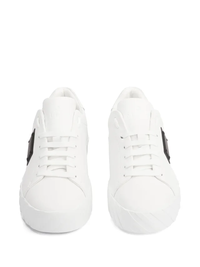 Philipp Plein logo-detail leather sneakers in White, photo 3 of 4 from FARFETCH