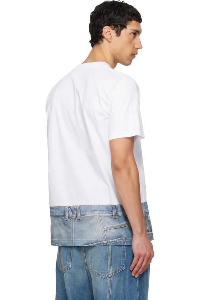 Moschino White Printed Organic Cotton Jersey T-shirt, photo 3 of 4 from SSENSE