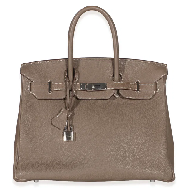 Hermès Etoupe Togo Birkin 35 PHW in Taupe Togo leather from myGemma