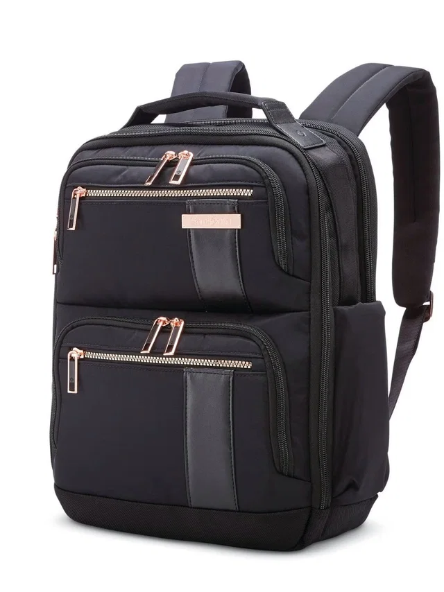 Samsonite Black Backpack With Rose Gold Hardware in black|gold from Poshmark