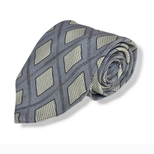 Giorgio Armani Grey Silk Tie Abstract Diamond Pattern Vintage in gray Silk from Poshmark