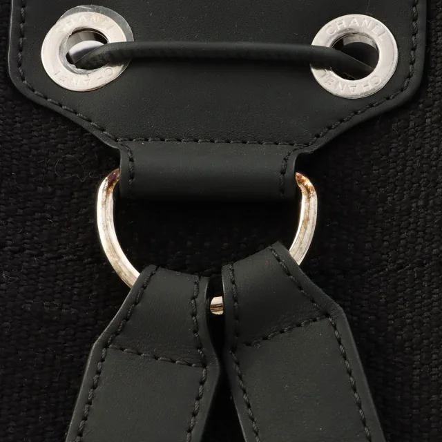 Chanel Dauville backpack, black, made around 2018 in Black Canvas from VINTAGE QOO TOKYO, photo 13 of 14
