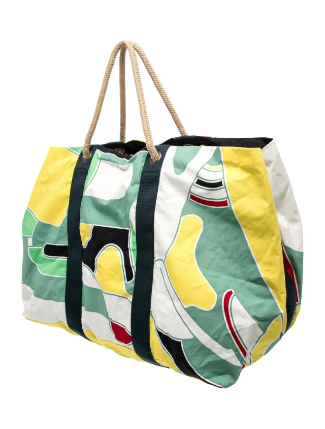 Hermès Drapeaux Au Vent Travel Bag in yellow Canvas from The RealReal, photo 3 of 6