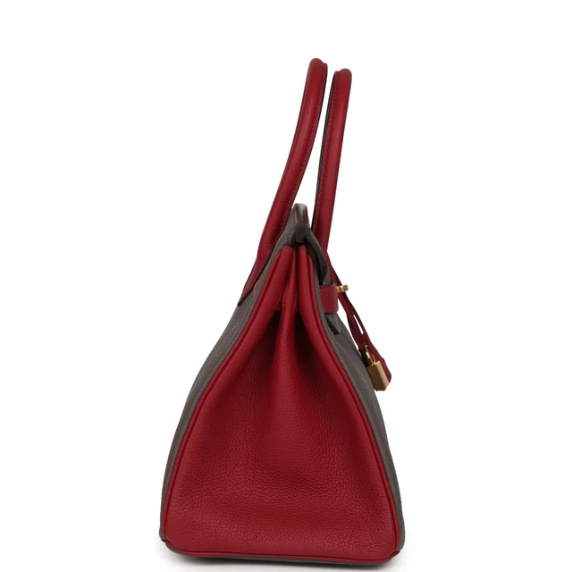 Hermès Special Order (HSS) Birkin 30 Etain, Rouge Grenat Togo Gold Hardware in Grey/Red Togo from Madison Avenue Couture, photo 2 of 2