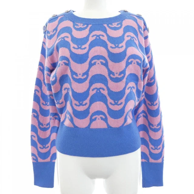 Chanel 21P Knit Sweater Blue in Blue Cashmere from The Reluxe