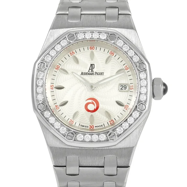 Audemars Piguet Royal Oak Silver Dial Ladies Watch 67611ST.ZZ.D012CR.01 in silver|gray|white Crocodile from Jomashop.com