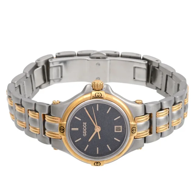 Gucci Round Logo Face Watch 9404L Quartz Black in Black from VINTAGE QOO TOKYO, photo 4 of 7