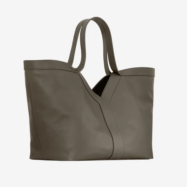 Saint Laurent Leather Shoulder Bag — Gray in Grey Leather from HEWI