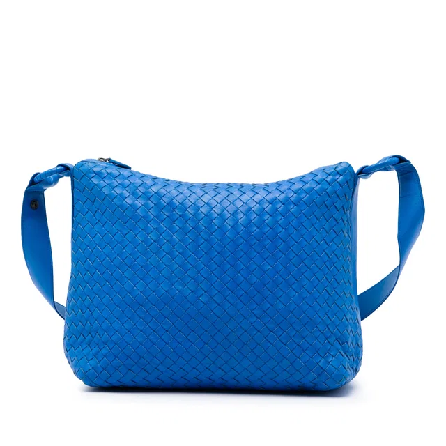 Blue Bottega Veneta Nappa Intrecciato Shoulder Bag in Blue Nappa leather from Designer Revival