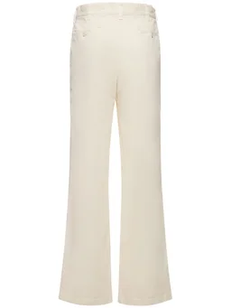 Nili Lotan Wide-leg trousers with button closure in 98% Cotton, 2% Elastane, photo 5 of 5 from LUISAVIAROMA