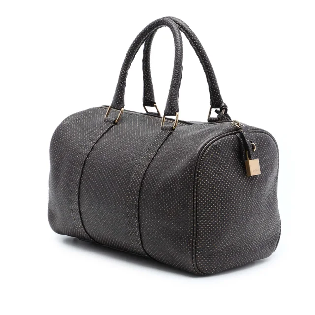 Brown Fendi Perforated Leather Selleria Boston Bag in Brown Leather from Designer Revival, photo 2 of 2