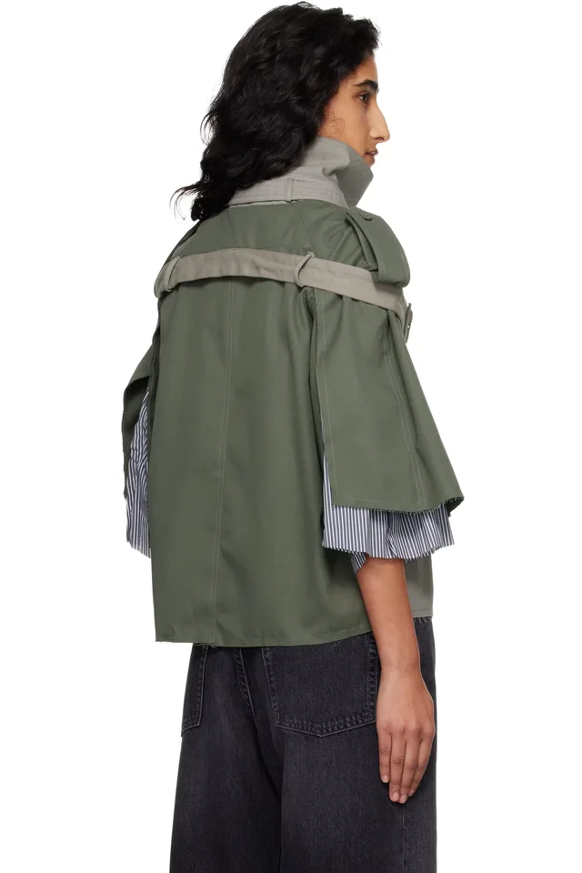 Ottolinger Beige & Khaki Chopped Trench Jacket, photo 3 of 4 from SSENSE
