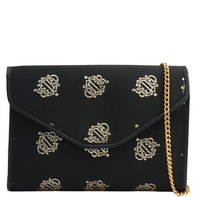 Dior Logo Emblem Chain Bag in Black in Black Canvas from VINTAGE QOO TOKYO