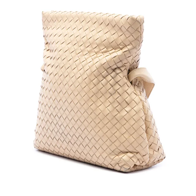 Bottega Veneta Nappa Intrecciato Fold Crossbody in Beige Nappa leather from Designer Revival, photo 2 of 6