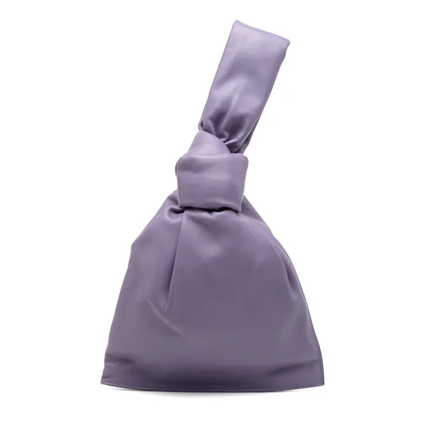 Purple Bottega Veneta Mini Calfskin BV Twist Bag in Purple Calfskin from Designer Revival