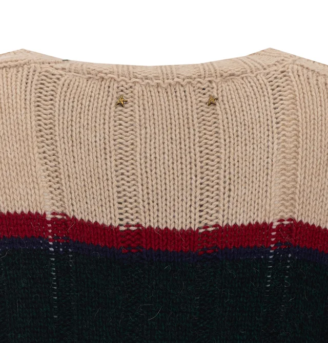 Golden Goose Deluxe Brand Striped Knitted Jumper in Alpaca wool 75%,Polyamide 25% Details: Unclosed (pullover) Description: Striped, long-sleeved, round neck, ribbed knit…, photo 3 of 4 from SENSER