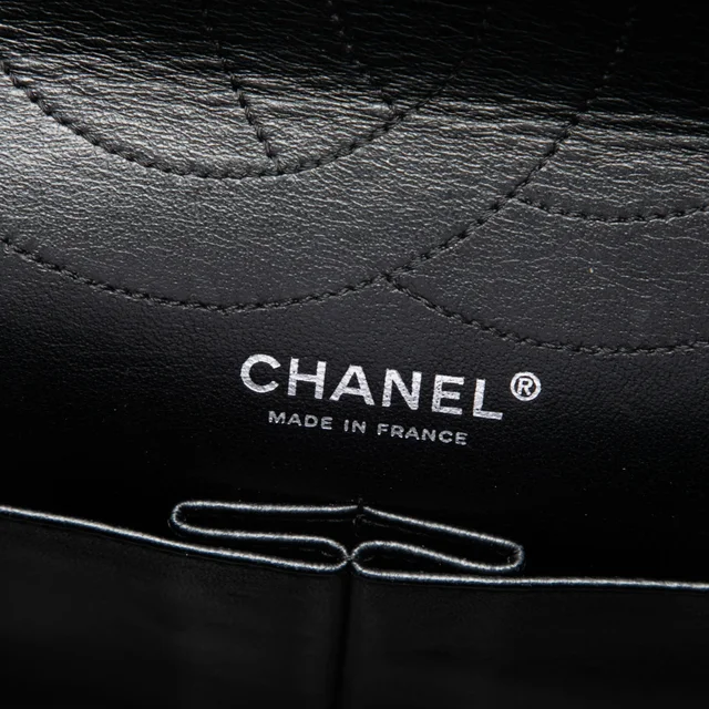 Black Chanel Quilted Aged Calfskin Reissue 2.55 Double Flap 227 Shoulder Bag in Black Calfskin from Designer Revival, photo 2 of 2