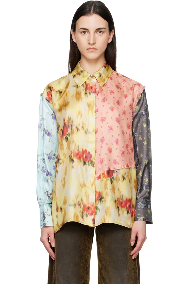 GANNI Multicolor Multi Printed Silk Shirt from SSENSE, photo 1 of 1