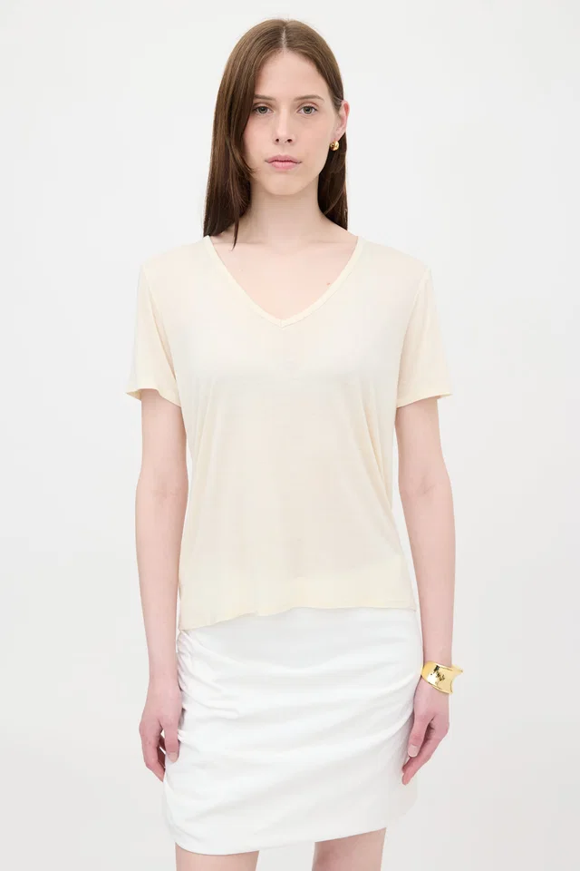 The Row Jersey V-Neck T-Shirt from VSP Consignment