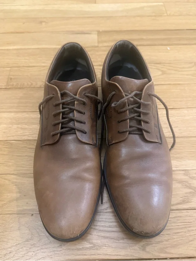 Tod's Men's Brown Leather Lace-Up Dress Shoes in red|brown Leather from Poshmark