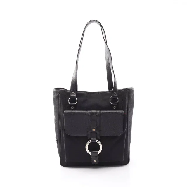 Bvlgari Logo Mania Canvas Leather Tote Bag in Canvas from LuxUness