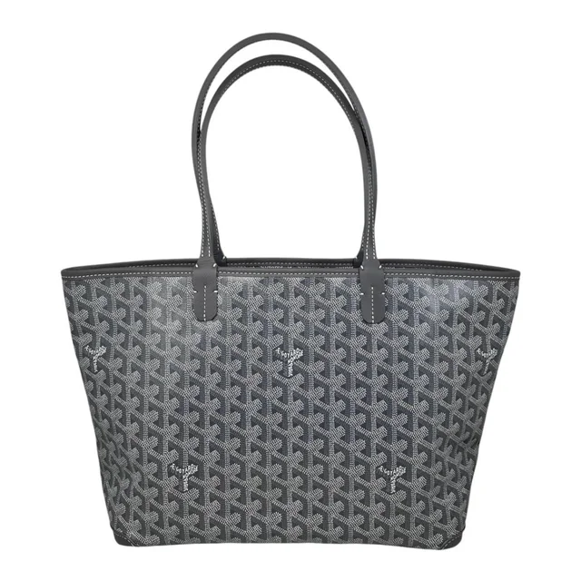 Goyard Tote Bag Artois PM Goyardine Canvas Leather Logo Gray in Grey Canvas from The Reluxe