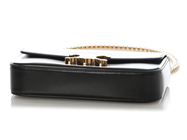 Celine Black Shiny Calfskin Claude Chain Shoulder Bag in Black Calfskin from Ann's Fabulous Finds, photo 6 of 9
