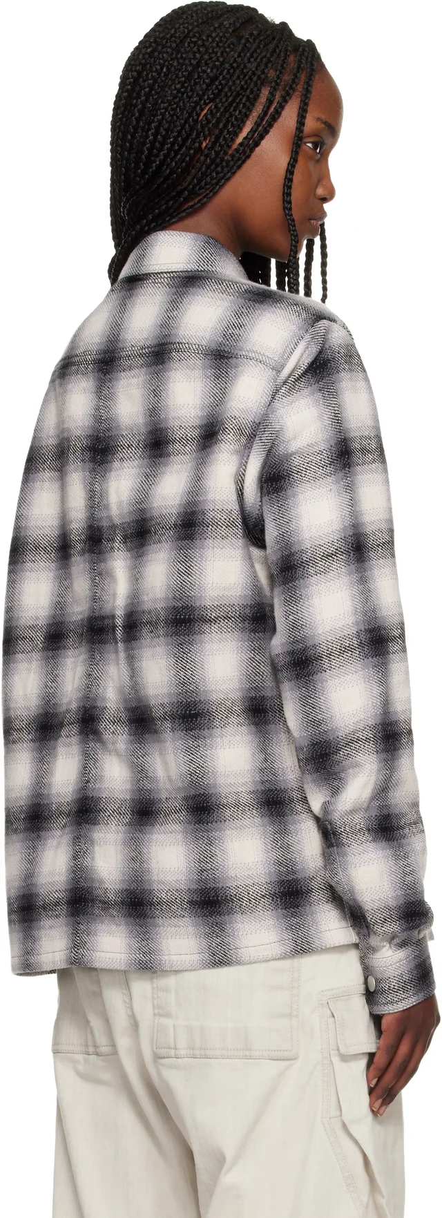 Rick Owens DRKSHDW Gray Temple Cropped Outershirt, photo 3 of 5 from SSENSE