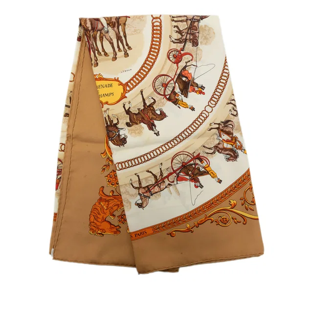 Multi Hermès La Promenade de Longchamps Silk Scarf 90 Scarves in Silk from Designer Revival