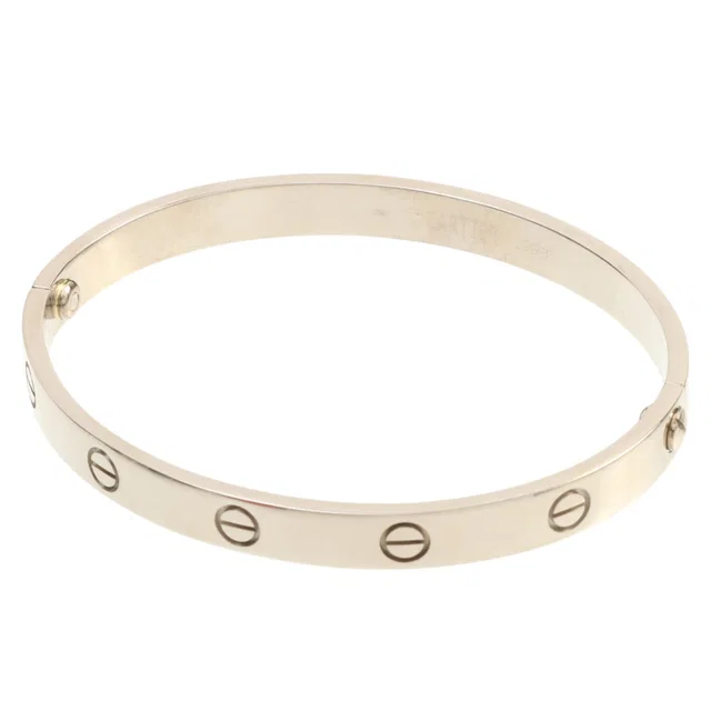 Cartier 18K Love Bracelet in White Gold in White from VINTAGE QOO TOKYO