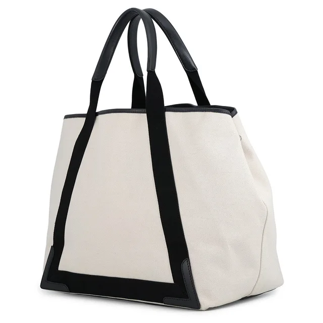 Balenciaga Navy Kabas Natural/Black339936 Canvas Leather in Beige Canvas from GALLERY RARE, photo 2 of 2