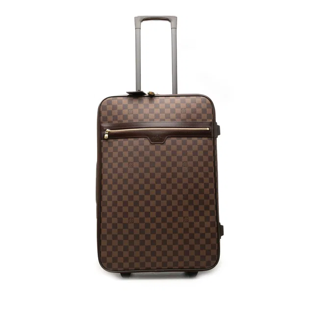 Brown Louis Vuitton Damier Ebene Pegase 55 Travel Bag in Brown Canvas from Designer Revival