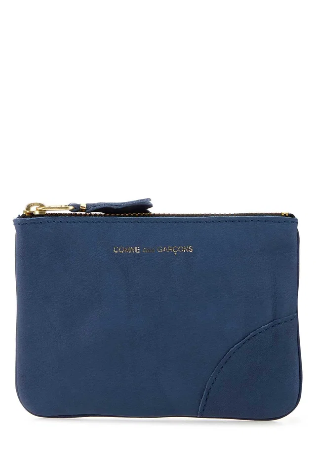 Comme des Garçons Leather Pouch Wallet — Navy Cowhide in Navy Leather from HEWI