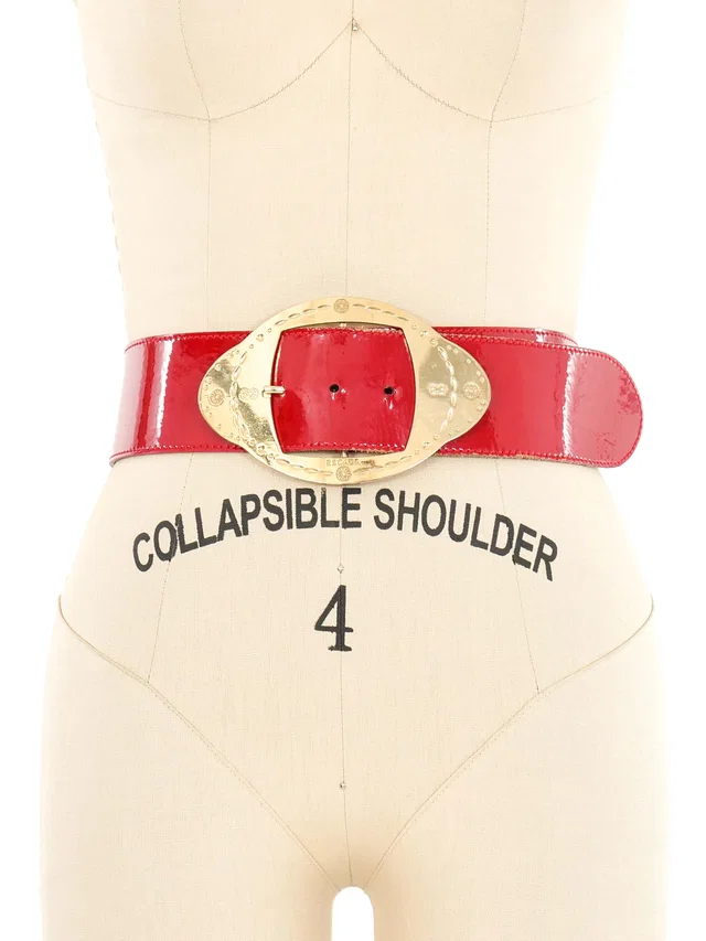 Escada Wide Red Patent Belt in Red Patent leather from Arcade Vintage