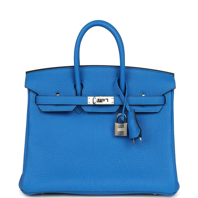 Hermès Birkin 25 Bleu Hydra Togo Palladium Hardware in Blue Togo leather from Madison Avenue Couture