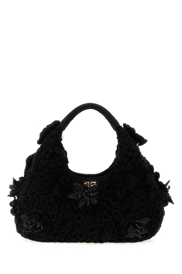 GANNI Crochet Hobo Bag — Black in Black from HEWI