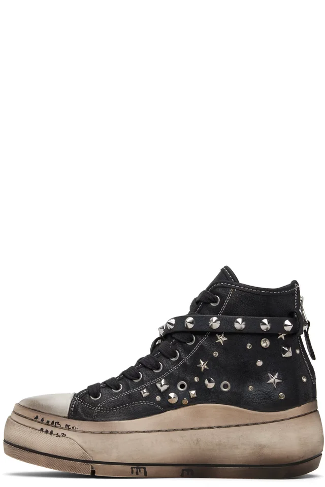 R13 Black Kurt High Top Sneakers, photo 3 of 4 from SSENSE