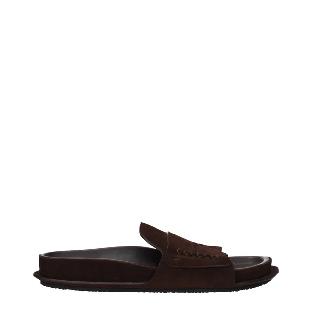 Jacquemus Brown Leather Slippers in Brown Leather from HEWI