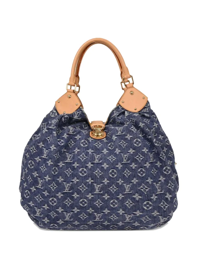 Louis Vuitton Pre-Owned 2007 XL Monogram Handbag | Blue | FARFETCH in Blue Calfskin from Farfetch