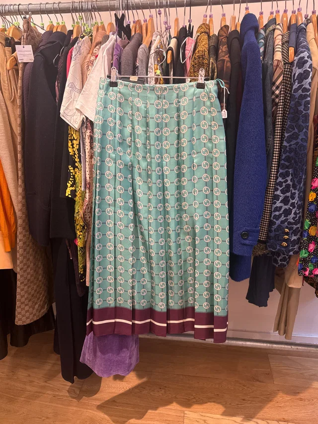 Gucci Blue monogram silk skirt in Blue Silk from Luxury Promise