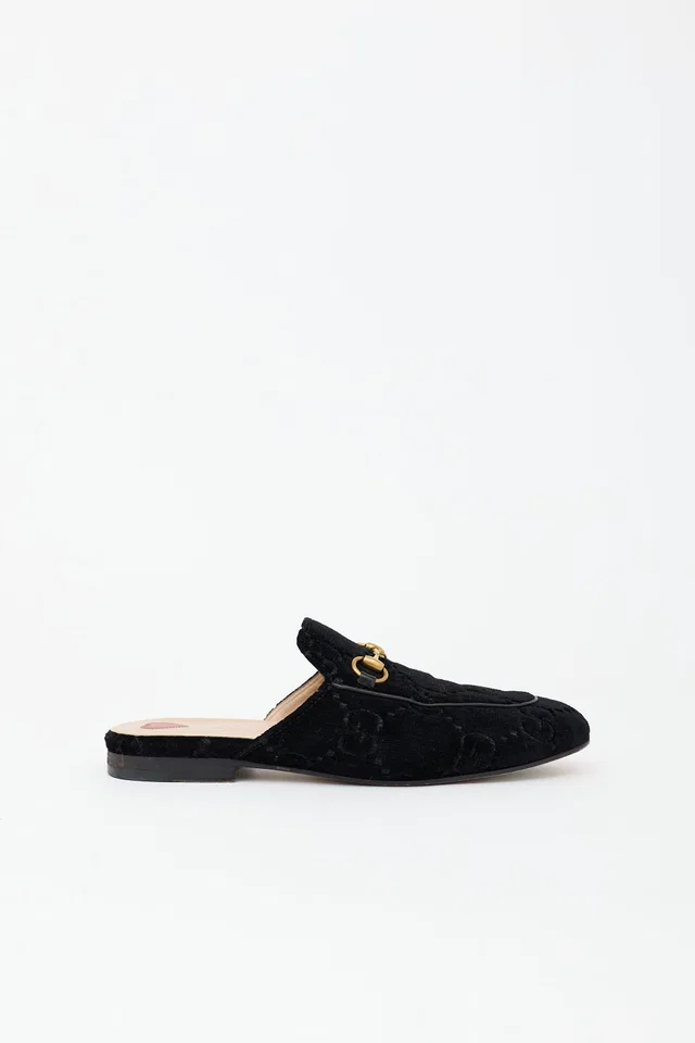 Gucci GG Velvet Princetown Mule in Velvet from VSP Consignment